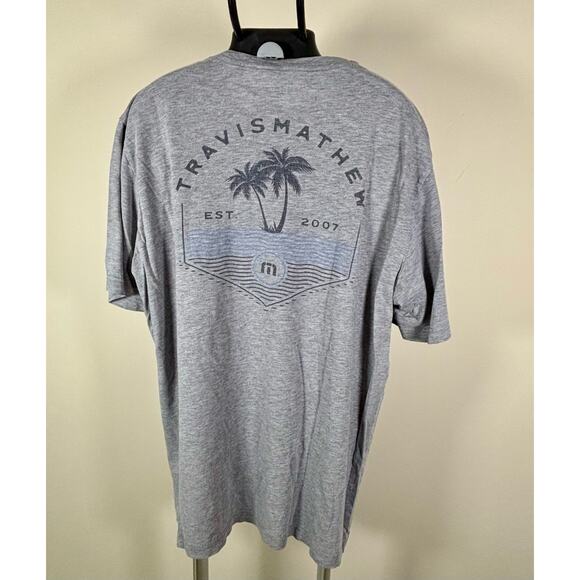 Lot of 2 TravisMathew Light Gray & Dark Gray Graphic T-Shirts Mens Size Large - Picture 4 of 9